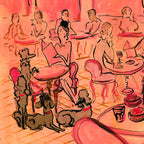 Caniches au Pink Bar Imprimer
