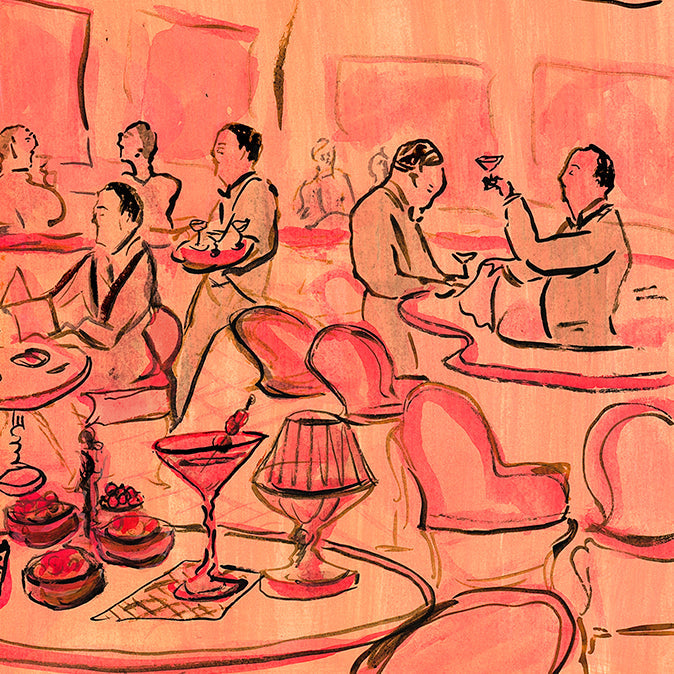 Caniches au Pink Bar Imprimer