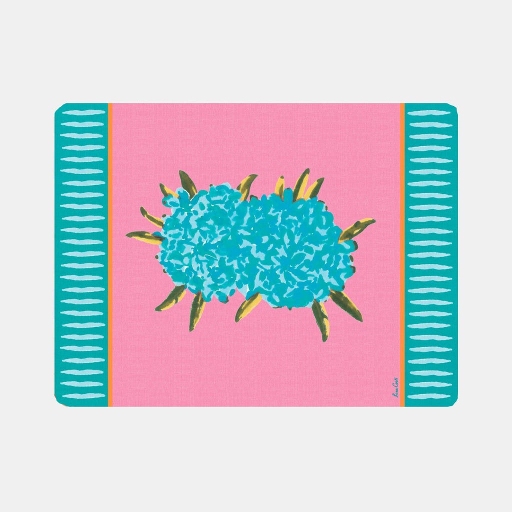 Set de table rectangulaire rose laurier-rose