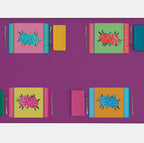 Set de table rectangulaire rose laurier-rose