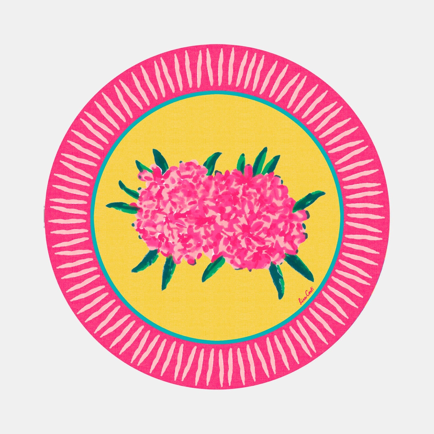 Set de table rond Oleander Lemon