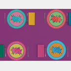 Set de table rond orange laurier-rose
