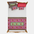 Couette junior Ibisco vert rose