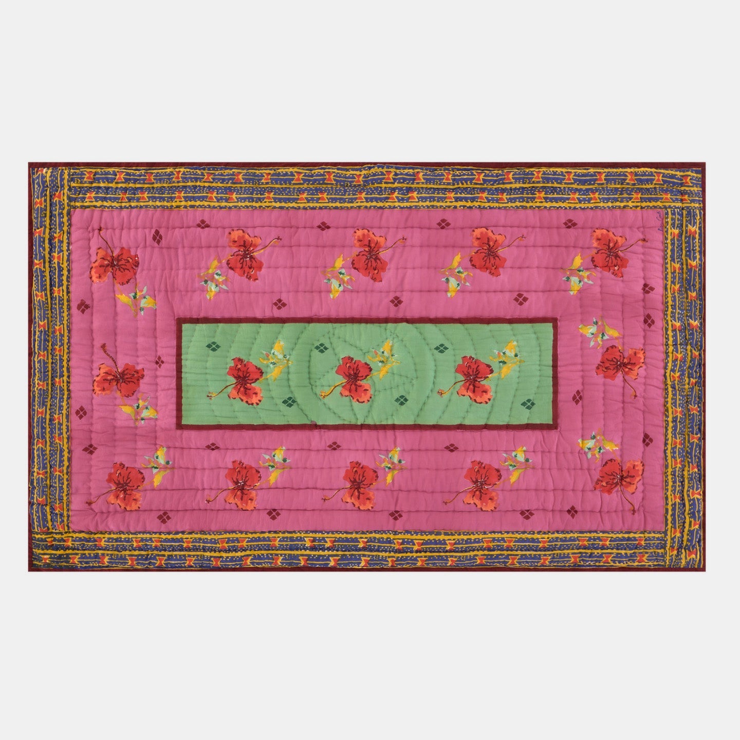 Couette junior Ibisco vert rose