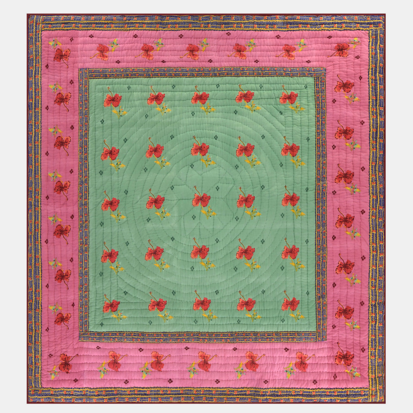 Couette Ibisco Vert Rose