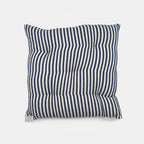 Coussin de siège carré à fines rayures en denim
