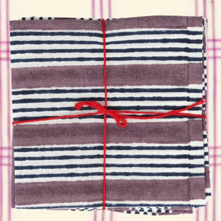 Serviettes Alice Violet : Lot de 4