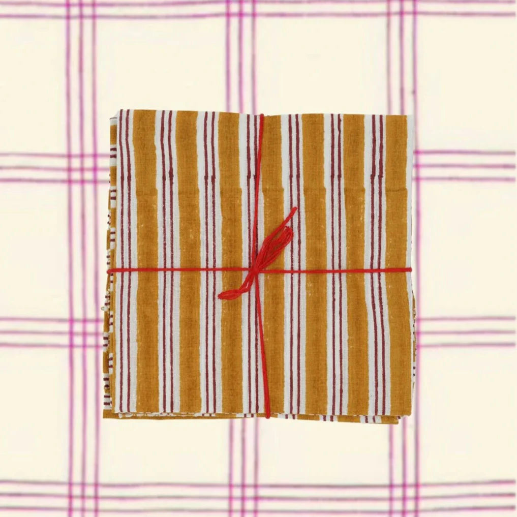 Serviettes Lou Moutarde : Lot de 4