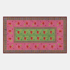 Nappe en coton Ibisco vert rose