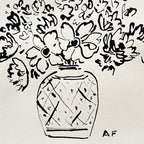 Anémones à l'encre de Chine dans un vase par Aislinn Forbes