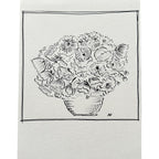 Cosmos en vase à l'encre de Chine i par Aislinn Forbes