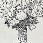 Hortensias et dentelle de la reine Anne dans un vase par Aislinn Forbes